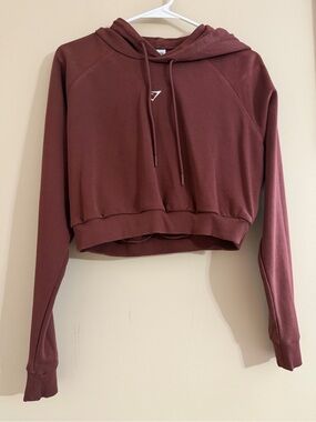Gymshark Women's Cropped Hooded Sweatshirt - Burgundy